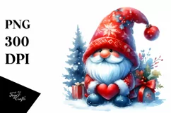 Washed Vibrant Christmas Gnome PNG Product Image 1