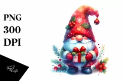 Washed Vibrant Christmas Gnome PNG Product Image 3