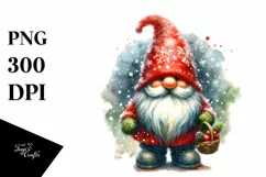 Washed Vibrant Christmas Gnome PNG Product Image 1