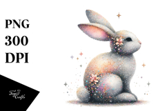 Silhouette Bunny Sitting PNG Product Image 1