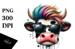 Funny Cow with Disgusted Look, PNG Product Image 1