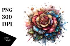 Abstract Wooden Stained Rose Watercolor Product Image 1