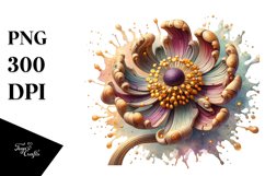 Stained Anemone Watercolor Clipart Product Image 3
