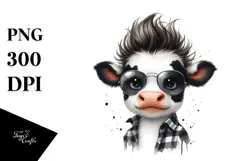 Funny Cow with Happy Expression, PNG Product Image 1