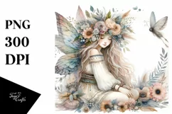 Watercolor Boho Fairy, Transparent PNG Product Image 3