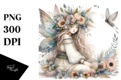 Watercolor Boho Fairy, Transparent PNG Product Image 1