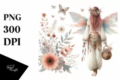 Watercolor Boho Fairy, Transparent PNG Product Image 1