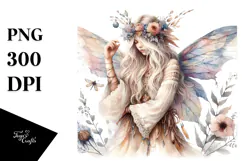 Watercolor Boho Fairy, Transparent PNG Product Image 1