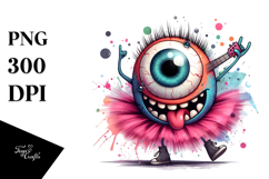 Funny Eyeball Monster with Tutu PNG Product Image 1