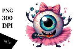 Funny Eyeball Monster with Tutu PNG Product Image 1