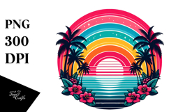 Retro Tropical Rainbow Sunset, 20 oz Tumbler Product Image 1