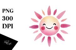 Simple Pinkish Sun PNG Product Image 1