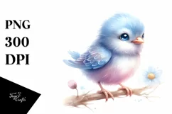 Cute Baby Bird with Big Eyes PNG Product Image 1