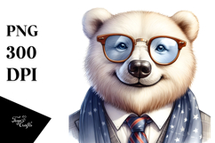 Detailed Watercolor Funny Cute Polar Bear Retro es Product Image 1