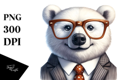 Detailed Watercolor Funny Cute Polar Bear Retro es Product Image 1