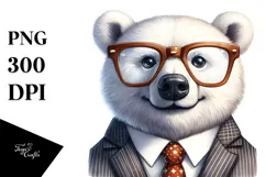 Detailed Watercolor Funny Cute Polar Bear Retro es Product Image 1
