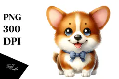 Watercolor Pembroke Welsh Corgi PNG Product Image 1