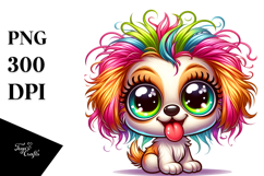 Crazy Looking Cartoon Puppy | Sublimation Clipart Product Image 1