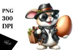 Goofy Bunny with Hat and Sunglasses, Transparent PNG Product Image 1