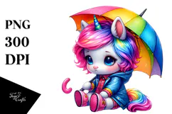 Cute Unicorn in Style, Vibrant PNG Product Image 1