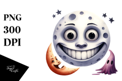 Funny Halloween Moon with Goofy Smile | Sublimation | Product Image 1