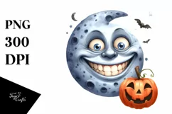 Funny Halloween Moon with Goofy Smile | Sublimation | Product Image 3