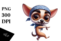 Cute Cartoon Dog with Bandana, Transparent PNG Product Image 1