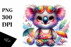 Colorful Cute Baby Koala Clipart Product Image 1