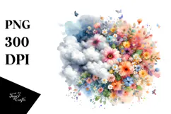 Flower Half of Spring Flowers PNG Product Image 1