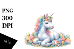 Colorful Unicorn in Swedish Countryside PNG Product Image 1