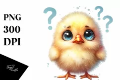 Confused Baby Chick Portrait | Sublimation | Clipart Product Image 1