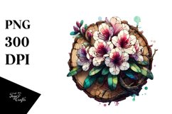 Wooden Stained Rhododendron Clipart Product Image 1