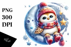 Cute Vibrant Christmass Owl PNG Product Image 1