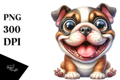 Crazy Bulldog with Popping Eyes | Sublimation | Clipart Product Image 1