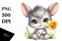 Easter Bunny Egg Flower, Clipart |T-shirt, Mug PNG Product Image 1