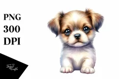 Cute Baby Dog with Big Eyes PNG Product Image 3