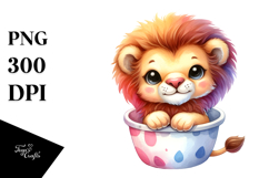 Colorful Baby Lion in Pocket PNG Product Image 1