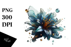 Glossy Lobelia with Golden Insertions PNG Product Image 1