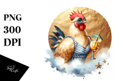 Chicken in Beachwear, Transparent PNG Product Image 1