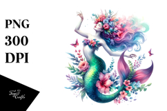 Vibrant Jumping Mermaid PNG Product Image 1