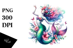Vibrant Jumping Mermaid PNG Product Image 1