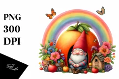 Gnome House with Rainbow and Colorful Flowers Product Image 3