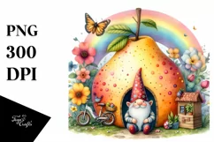 Gnome House with Rainbow and Colorful Flowers Product Image 3