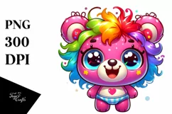 Colorful Small Bear Cartoon | Sublimation | Clipart Product Image 1