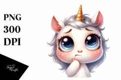 Watercolor Contempt Unicorn PNG Product Image 1