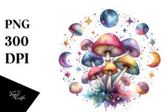 Watercolor Magic Celestial Mushroom | Clipart Product Image 1