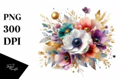 Colorful Vibrant Bouquet with Gold Foil Product Image 1