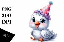 Funny Baby Dove Party Hat Clipart Product Image 1