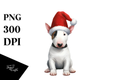 santa hat,bull terrier,sitting Product Image 1