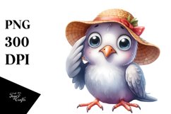Funny Baby Dove Sun Hat Clipart Product Image 1